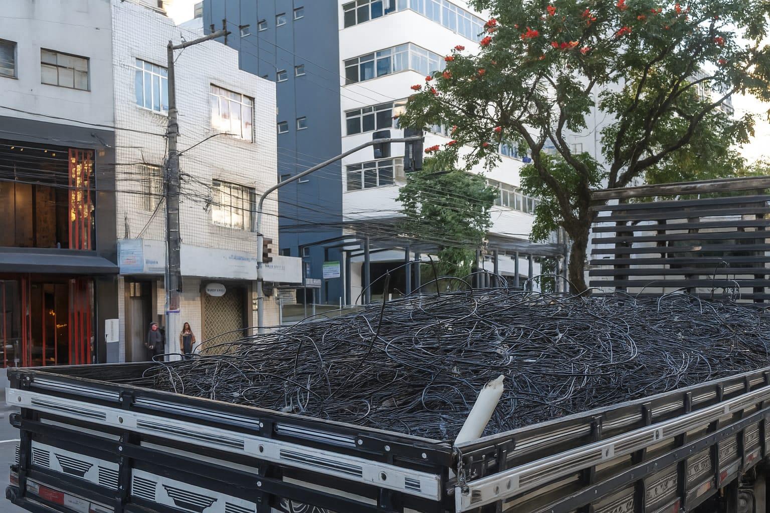 Mutirão retira cerca de 3 toneladas de cabos em dois dias na Mauro Ramos, em Florianópolis